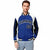 Custom Blue White-Black Raglan Sleeves Varsity Letterman Two Tone Jacket