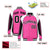 Custom Pink White-Black Raglan Sleeves Varsity Letterman Two Tone Jacket