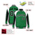 Custom Green White-Black Raglan Sleeves Varsity Letterman Two Tone Jacket