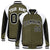 Custom Olive White-Black Raglan Sleeves Varsity Letterman Two Tone Jacket