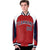 Custom Red White-Navy Raglan Sleeves Varsity Letterman Two Tone Jacket