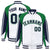 Custom White Green-Navy Raglan Sleeves Varsity Letterman Two Tone Jacket