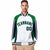 Custom White Green-Navy Raglan Sleeves Varsity Letterman Two Tone Jacket