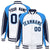 Custom White Light-Blue Navy Raglan Sleeves Varsity Letterman Two Tone Jacket