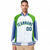 Custom White Neon-Green Blue Raglan Sleeves Varsity Letterman Two Tone Jacket