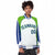 Custom White Neon-Green Blue Raglan Sleeves Varsity Letterman Two Tone Jacket