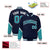 Custom Navy Aqua-White Varsity Full-Snap Color Block Letterman Jacket