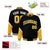 Custom Black Gold-White Varsity Full-Snap Color Block Letterman Jacket