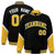 Custom Black Gold-White Varsity Full-Snap Color Block Letterman Jacket