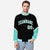 Custom Black Aqua-White Varsity Full-Snap Color Block Letterman Jacket