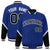 Custom Royal Blue Black-White Varsity Full-Snap Color Block Letterman Jacket