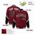 Custom Crimson Black-Cream Varsity Full-Snap Color Block Letterman Jacket