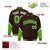 Custom Brown Neon Green-White Varsity Full-Snap Color Block Letterman Jacket