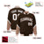 Custom Brown Light Brown-White Varsity Full-Snap Color Block Letterman Jacket