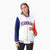 Custom White Orange-Royal Blue Varsity Full-Zip Raglan Sleeves Letterman Bomber Jacket