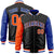 Custom Black Royal Blue-Orange Varsity Full-Zip Raglan Sleeves Letterman Bomber Jacket