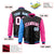 Custom Black Pink-Royal Blue Varsity Full-Zip Raglan Sleeves Letterman Bomber Jacket