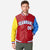 Custom Red Royal Blue-Gold Varsity Full-Zip Raglan Sleeves Letterman Bomber Jacket