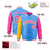 Custom Powder Blue Pink-Gold Varsity Full-Zip Raglan Sleeves Letterman Bomber Jacket