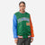 Custom Green Orange-Powder Blue Varsity Full-Zip Raglan Sleeves Letterman Bomber Jacket