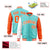 Custom Aqua Orange-White Varsity Full-Zip Raglan Sleeves Letterman Bomber Jacket