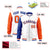 Custom White Orange-Royal Blue Varsity Full-Zip Raglan Sleeves Letterman Bomber Jacket