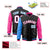 Custom Black Pink-Royal Blue Varsity Full-Zip Raglan Sleeves Letterman Bomber Jacket