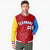 Custom Red Royal Blue-Gold Varsity Full-Zip Raglan Sleeves Letterman Bomber Jacket