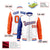 Custom White Orange-Royal Blue Varsity Full-Zip Raglan Sleeves Letterman Bomber Jacket