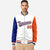 Custom White Orange-Royal Blue Varsity Full-Zip Raglan Sleeves Letterman Bomber Jacket