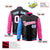 Custom Black Pink-Royal Blue Varsity Full-Zip Raglan Sleeves Letterman Bomber Jacket