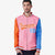 Custom Light Pink Royal Blue-Orange Varsity Full-Zip Raglan Sleeves Letterman Bomber Jacket