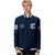 Custom Navy Navy-White Bomber Full-Snap Varsity Letterman Jacket