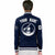 Custom Navy Navy-White Bomber Full-Snap Varsity Letterman Jacket