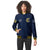 Custom Navy Old Gold-Navy Bomber Full-Snap Varsity Letterman Jacket