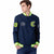 Custom Navy Neon Green-White Bomber Full-Snap Varsity Letterman Jacket