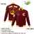 Custom Crimson Gold-1 White Bomber Full-Snap Varsity Letterman Jacket