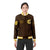 Custom Brown Gold-1 White Bomber Full-Snap Varsity Letterman Jacket