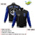 Custom Black Royal Blue Bomber Full-Snap Varsity Letterman Two Tone Jacket