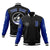 Custom Black Royal Blue Bomber Full-Snap Varsity Letterman Two Tone Jacket