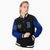 Custom Black Royal Blue Bomber Full-Snap Varsity Letterman Two Tone Jacket