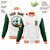 Custom White Green Bomber Full-Snap Varsity Letterman Two Tone Jacket