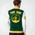 Custom Green White Bomber Full-Snap Varsity Letterman Two Tone Jacket