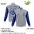 Custom Gray Royal Blue Bomber Full-Snap Varsity Letterman Two Tone Jacket