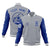 Custom Gray Royal Blue Bomber Full-Snap Varsity Letterman Two Tone Jacket