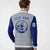 Custom Gray Royal Blue Bomber Full-Snap Varsity Letterman Two Tone Jacket