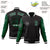 Custom Black Green Bomber Full-Snap Varsity Letterman Two Tone Jacket