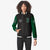 Custom Black Green Bomber Full-Snap Varsity Letterman Two Tone Jacket