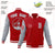 Custom Red Gray Bomber Full-Snap Varsity Letterman Two Tone Jacket