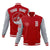 Custom Red Gray Bomber Full-Snap Varsity Letterman Two Tone Jacket